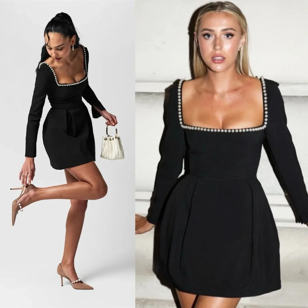 Odd Muse The Ultimate Muse Pearl Mini Dress Black - Picture 2 of 15